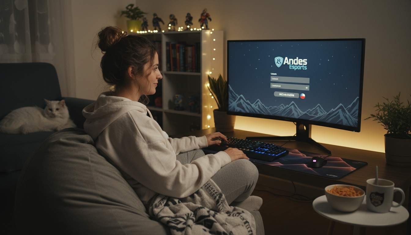 Mujer iniciando sesión en su cuenta